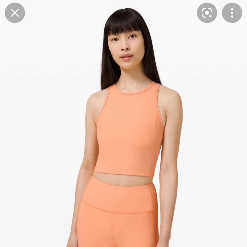 Lululemon Ribbed Contoured Racerback Cropped Yoga Tank Top